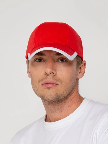 Бейсболка Honor, красная с белым кантом Бейсболка Honor, красная с белым кантом