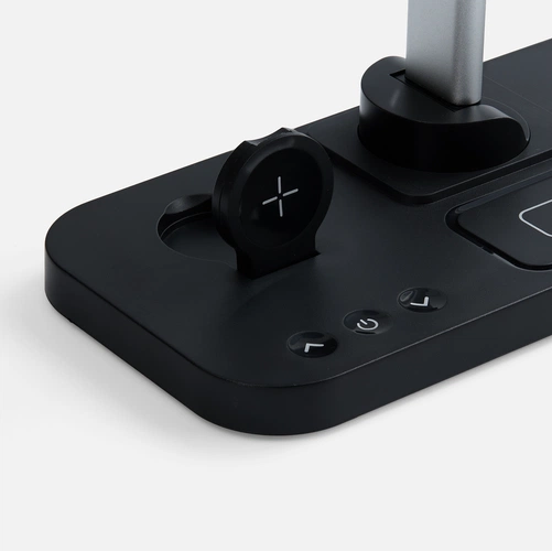 Настольная лампа с беспроводной зарядкой Power Light, черная Настольная лампа с беспроводной зарядкой Power Light, черная