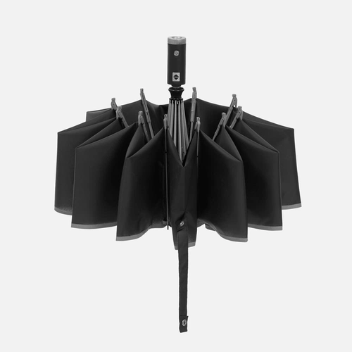 Зонт обратного сложения Norsken с фонариком, черный Зонт обратного сложения Norsken с фонариком, черный