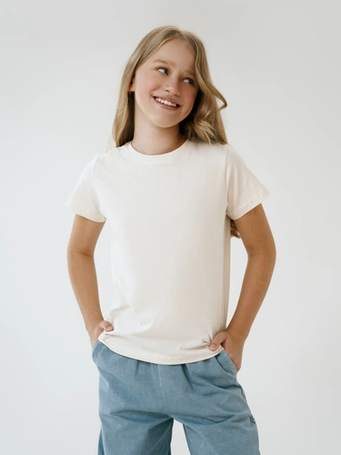 Футболка детская T-Bolka Kids, молочно-белая Футболка детская T-Bolka Kids, молочно-белая