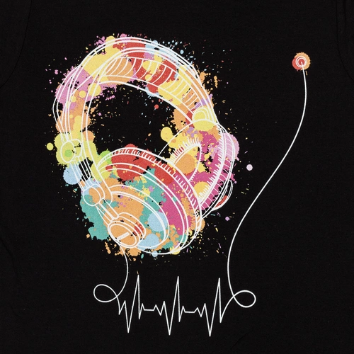 Футболка женская Feel The Beat, черная Футболка женская Feel The Beat, черная