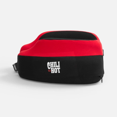 Дорожная подушка Piligrim, красная с нанесением и кастомизацией Дорожная подушка Piligrim, красная с нанесением и кастомизацией