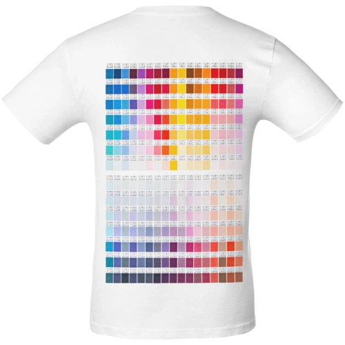 Футболка T-bolka 160 c DTG-печатью Kornit Color chart 3, белая Футболка T-bolka 160 c DTG-печатью Kornit Color chart 3, белая
