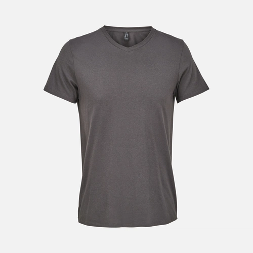 Футболка унисекс Regent с V-образным вырезом, темно-серая Футболка унисекс Regent с V-образным вырезом, темно-серая