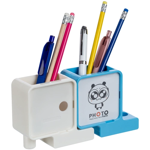 Органайзер с фоторамкой Officelover, белый с голубым Органайзер с фоторамкой Officelover, белый с голубым