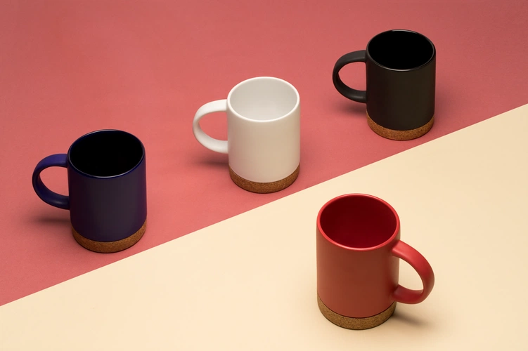 Кружка с пробковой подставкой Corky, белая Кружка с пробковой подставкой Corky, белая