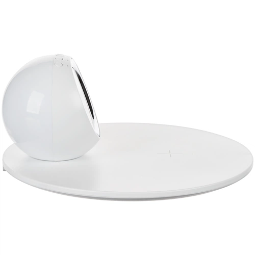 Станция беспроводной зарядки с часами и подсветкой GlobeBee, белая Станция беспроводной зарядки с часами и подсветкой GlobeBee, белая