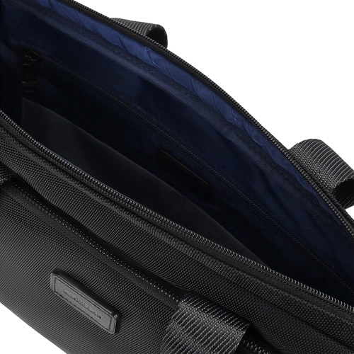 Сумка для ноутбука Santiago с кожаной отделкой, черная Сумка для ноутбука Santiago с кожаной отделкой, черная