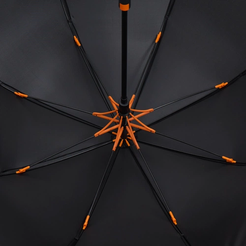 Зонт-трость Hidecolor с цветными спицами, черный с оранжевым Зонт-трость Hidecolor с цветными спицами, черный с оранжевым