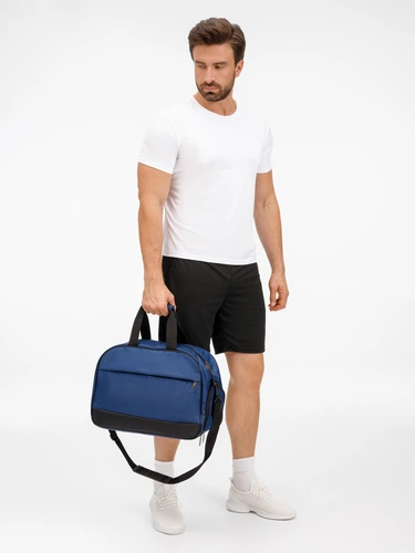 Спортивная сумка Atlantes, синяя с черным Спортивная сумка Atlantes, синяя с черным