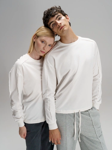 Свитшот унисекс Vozduh, молочно-белый Свитшот унисекс Vozduh, молочно-белый