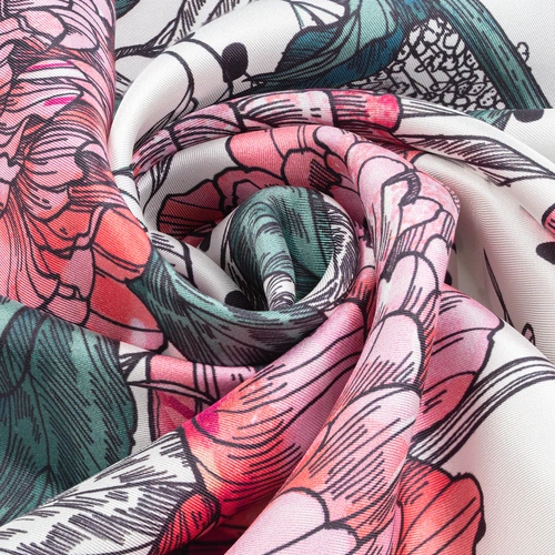Платок шелковый Delicate, пионы Платок шелковый Delicate, пионы