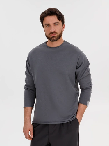 Лонгслив унисекс Siluetti Fuori, серый Лонгслив унисекс Siluetti Fuori, серый