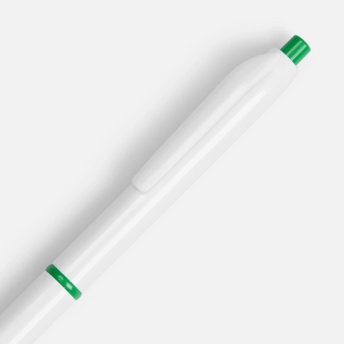 Ручка шариковая Bright Pop, белая с зеленым Ручка шариковая Bright Pop, белая с зеленым