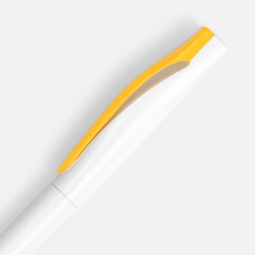 Ручка шариковая Pin, белая с желтым Ручка шариковая Pin, белая с желтым