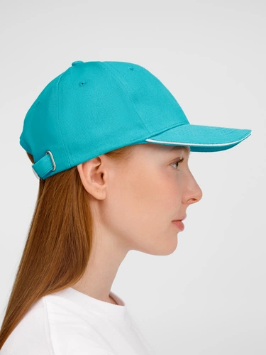 Бейсболка Buffalo, бирюзовая с белым Бейсболка Buffalo, бирюзовая с белым