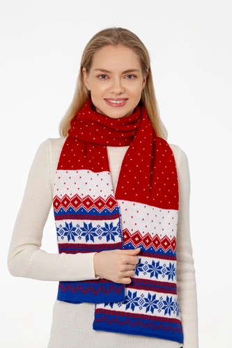 Шарф Happy View, красный с синим Шарф Happy View, красный с синим