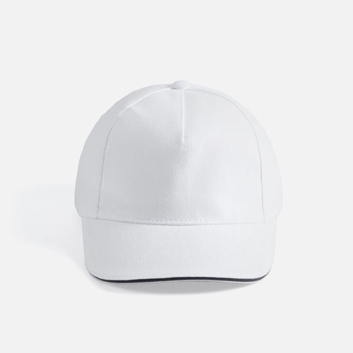 Бейсболка Long Beach, белая с темно-синим Бейсболка Long Beach, белая с темно-синим