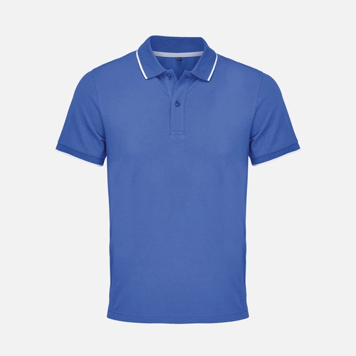Рубашка поло унисекс Palermo, ярко-синяя с белым Рубашка поло унисекс Palermo, ярко-синяя с белым