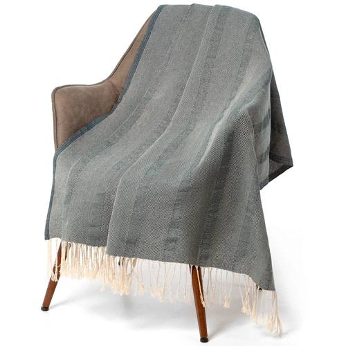 Плед «Сенеж», серо-синий Плед «Сенеж», серо-синий