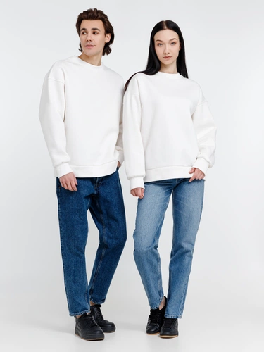 Свитшот оверсайз унисекс True Self, молочно-белый Свитшот оверсайз унисекс True Self, молочно-белый