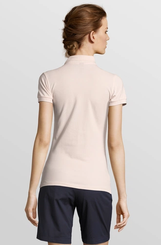 Рубашка поло женская People 210, нежно-розовая Рубашка поло женская People 210, нежно-розовая