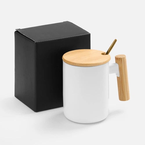 Кружка с ложкой Eco Fusion, белая Кружка с ложкой Eco Fusion, белая