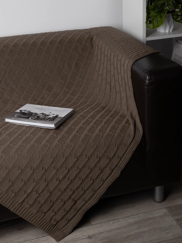 Плед Trenza, коричневый (какао) Плед Trenza, коричневый (какао)