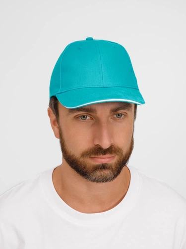 Бейсболка Buffalo, бирюзовая с белым Бейсболка Buffalo, бирюзовая с белым