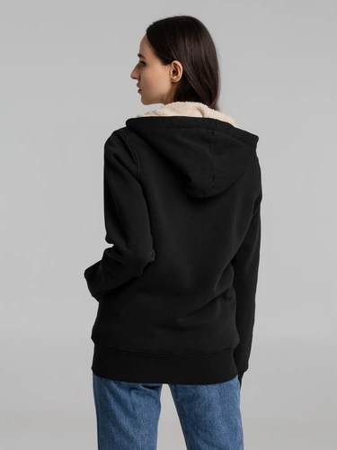 Толстовка унисекс на молнии Sherpa 280, черная Толстовка унисекс на молнии Sherpa 280, черная