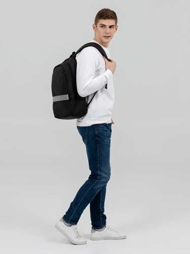 Рюкзак tagBag со светоотражающим элементом, черный Рюкзак tagBag со светоотражающим элементом, черный