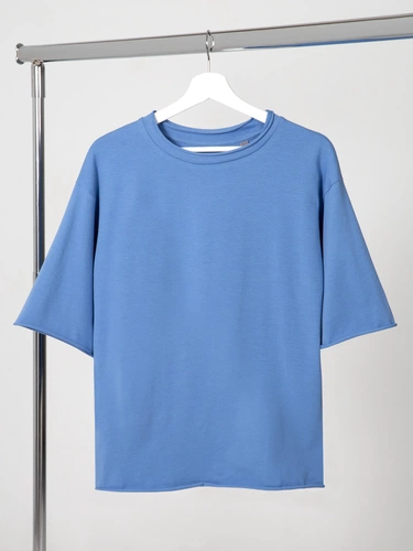 Футболка оверсайз Vozduh 2.0, синяя Футболка оверсайз Vozduh 2.0, синяя