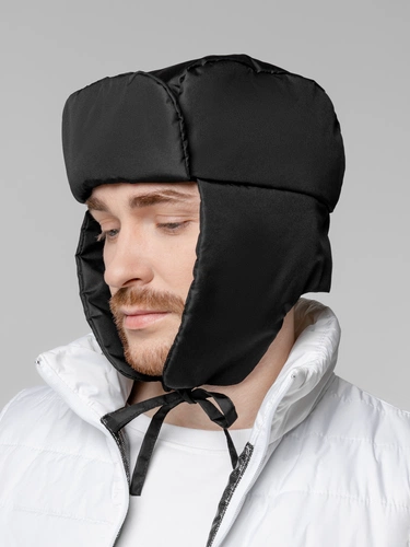 Шапка-ушанка Shelter, черная Шапка-ушанка Shelter, черная