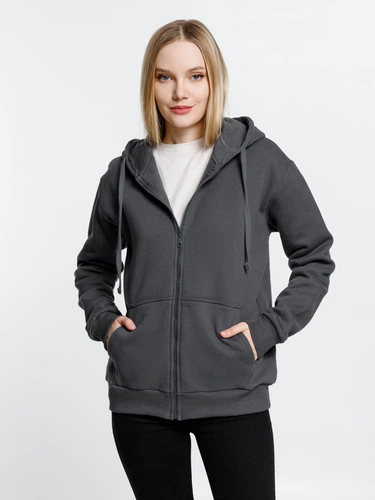 Толстовка на молнии с капюшоном Siverga Heavy 2.0, темно-серая (графит) Толстовка на молнии с капюшоном Siverga Heavy 2.0, темно-серая (графит)