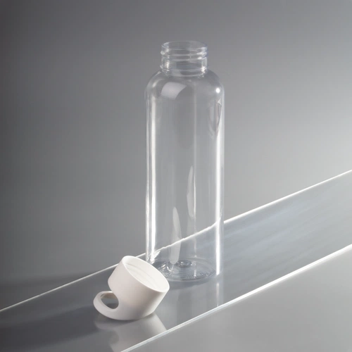Бутылка для воды Plaske, прозрачная с белой крышкой Бутылка для воды Plaske, прозрачная с белой крышкой