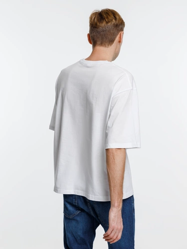 Футболка оверсайз унисекс Base Space, белая Футболка оверсайз унисекс Base Space, белая