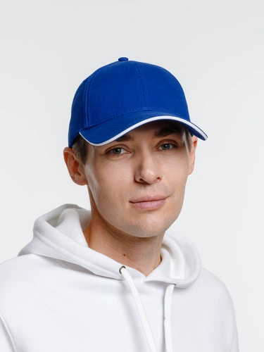 Бейсболка Spiker, ярко-синяя с белым Бейсболка Spiker, ярко-синяя с белым