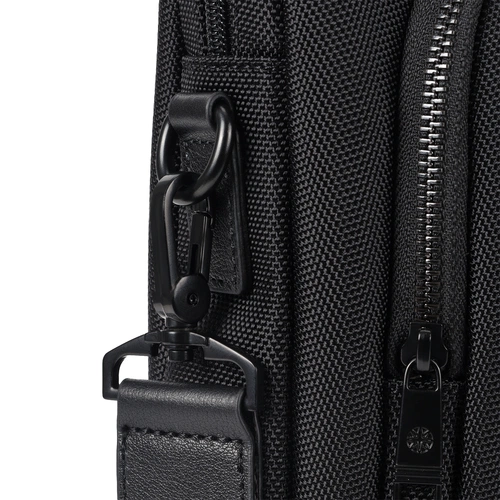 Сумка для ноутбука Santiago с кожаной отделкой, черная Сумка для ноутбука Santiago с кожаной отделкой, черная