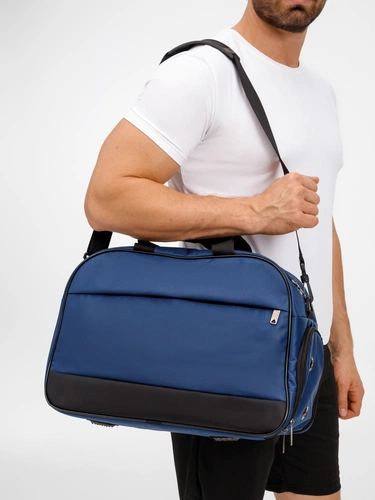 Спортивная сумка Atlantes, синяя с черным Спортивная сумка Atlantes, синяя с черным