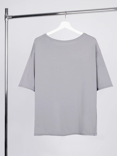 Футболка оверсайз унисекс Vozduh, светло-серая Футболка оверсайз унисекс Vozduh, светло-серая