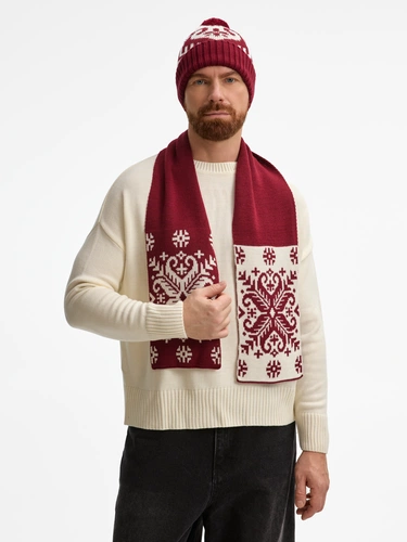 Шарф Wintertude M, красный с белым Шарф Wintertude M, красный с белым