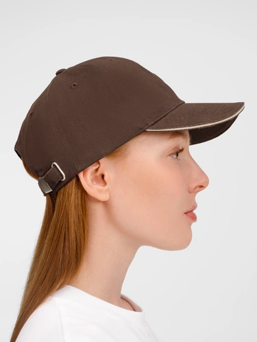 Бейсболка Buffalo, коричневая с бежевым Бейсболка Buffalo, коричневая с бежевым