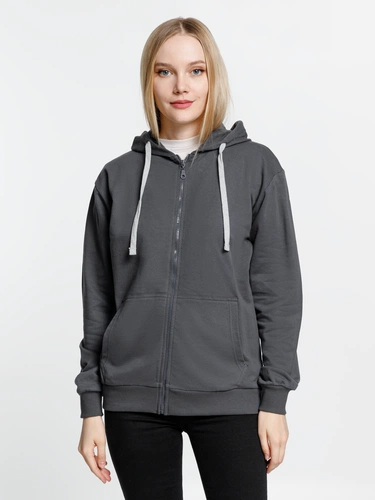 Толстовка на молнии с капюшоном Siverga, темно-серая (графит) Толстовка на молнии с капюшоном Siverga, темно-серая (графит)