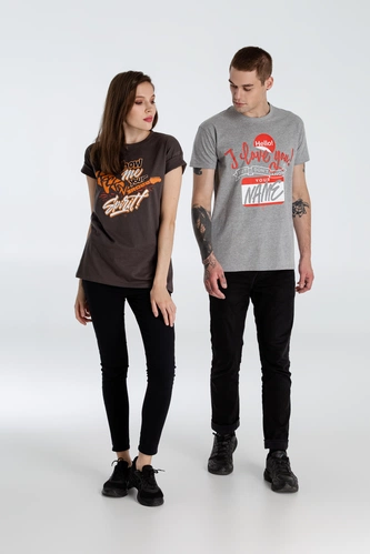 Футболка Hello! I Love You!, серый меланж Футболка Hello! I Love You!, серый меланж