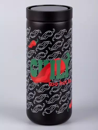 Термостакан Waterford, черный с круговой УФ-печатью с лаком Термостакан Waterford, черный с круговой УФ-печатью с лаком