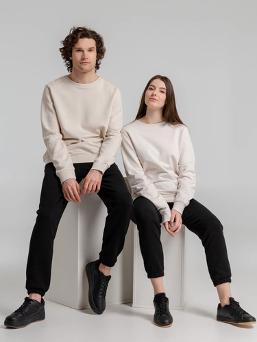 Свитшот унисекс BNC Inspire (Organic), молочно-белый Свитшот унисекс BNC Inspire (Organic), молочно-белый