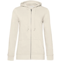 Толстовка на молнии с капюшоном женская BNC Inspire (Organic), молочно-белая