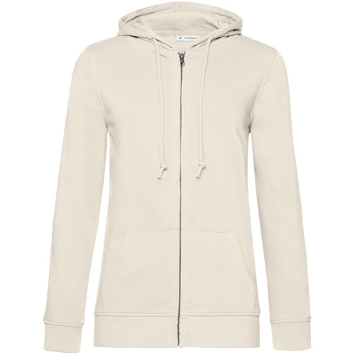 Толстовка на молнии с капюшоном женская BNC Inspire (Organic), молочно-белая Толстовка на молнии с капюшоном женская BNC Inspire (Organic), молочно-белая