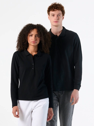 Рубашка поло мужская с длинным рукавом Winter II 210 ярко-зеленая Рубашка поло мужская с длинным рукавом Winter II 210 ярко-зеленая