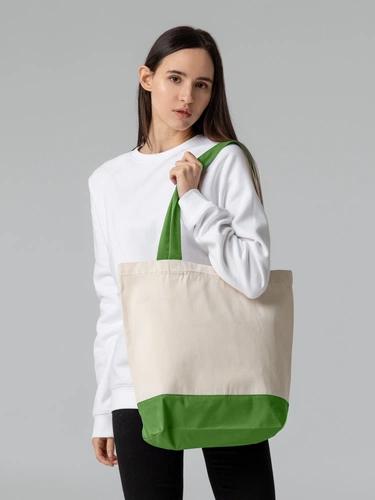 Холщовая сумка Shopaholic, ярко-зеленая Холщовая сумка Shopaholic, ярко-зеленая